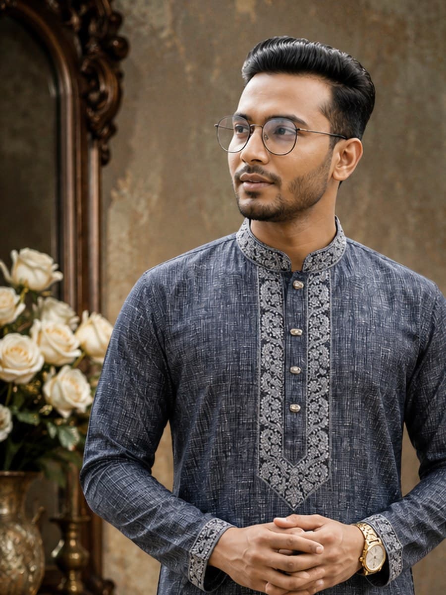 Rajokiyo charcoal panjabi